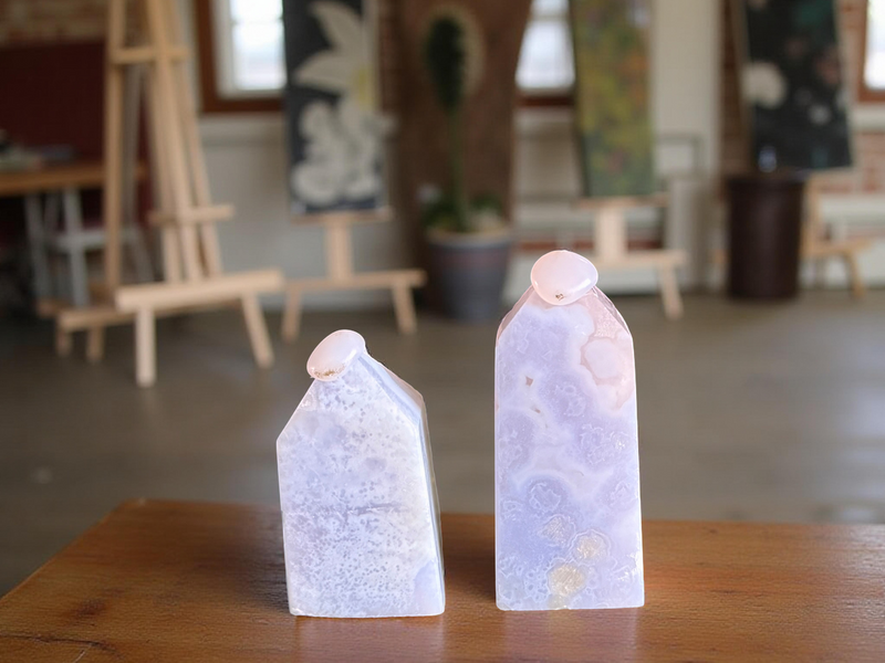 Blue Lace Agate Drusy Standing Point (Tower) FB2941 🌸