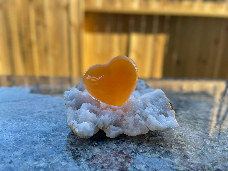Orange Calcite Heart for joy and balancing the emotions FB1393