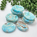 Blue Aragonite Oval Worry Stone / Thumb Stone 🧡 FB2987