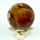 Carnelian Sphere - 50mm & Tripod Sphere Holder | Energizing Crystal for Creativity, Courage & Motivation 🧡 FB2237