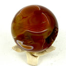 Carnelian Sphere - 50mm & Tripod Sphere Holder | Energizing Crystal for Creativity, Courage & Motivation 🧡 FB2237