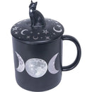 Moon Phases with Cat, 3 in 1 Mug - Candle - Incense Holder & Charm 🧿 FB3503