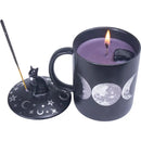 Moon Phases with Cat, 3 in 1 Mug - Candle - Incense Holder & Charm 🧿 FB3503