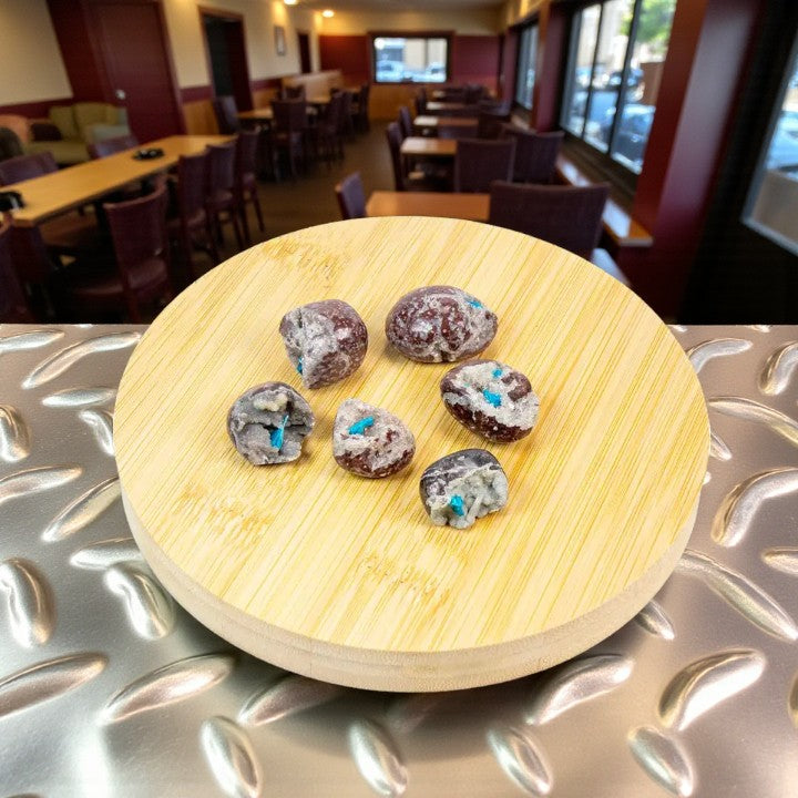 Cavansite and Stilbite from India, Natural rough tumbled pieces - Prophesy - Insight FB1825 🧡🪷🧡