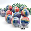 Chakra Bonded Seven Stone Sphere, with small stand FB2617 🌻