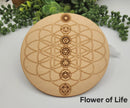 Chakra Carved Heart Wood Box Flower of Life, or Oval Palm Stone Symbol Collection FB2501 💙