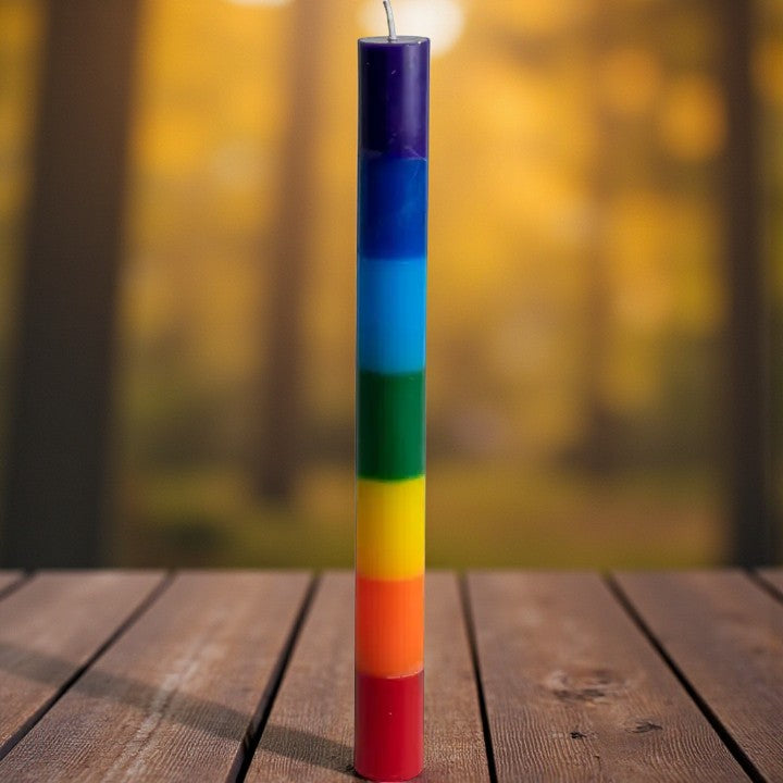 Chakra Balancing Skinny Pillar Candles, Pack of 5 FB2466 🩷💚💛💙💜