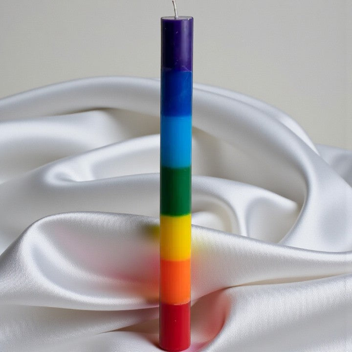Chakra Balancing Skinny Pillar Candles, Pack of 5 FB2466 🩷💚💛💙💜