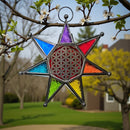Chakra Star With Flower of Life Stained Glass Hanger FB1846 💖