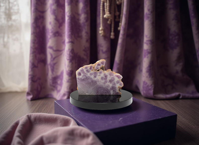 Purple Fluorite Slab with Stand for Display or Crystal Grids FB2511 💜