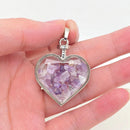 Faceted Heart Pendant filled with Assorted Gemstones with Drawstring Pouch FB2990 🌸