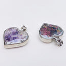 Faceted Heart Pendant filled with Assorted Gemstones with Drawstring Pouch FB2990 🌸