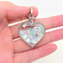 Faceted Heart Pendant filled with Assorted Gemstones with Drawstring Pouch FB2990 🌸