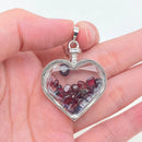 Faceted Heart Pendant filled with Assorted Gemstones with Drawstring Pouch FB2990 🌸