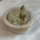 Solar Strength Citrine and Clear Quartz Stone Bowl FB3456 🌕🕸️🌕