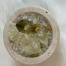 Solar Strength Citrine and Clear Quartz Stone Bowl FB3456 🌕🕸️🌕