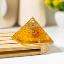Citrine Orgone / Orgonite with Copper Spiral Pyramid FB3319 🪽