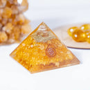 Citrine Orgone / Orgonite with Copper Spiral Pyramid FB3319 🪽