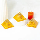 Citrine Orgone / Orgonite with Copper Spiral Pyramid FB3319 🪽