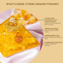 Citrine Orgone / Orgonite with Copper Spiral Pyramid FB3319 🪽