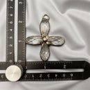 Clear Glass and Copper 2" Cross Charm FB2795 ❤️💚❤️