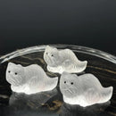 Long Hair Clear Quartz Cat Carving Totem / Spirit Animal FB3101 🐈