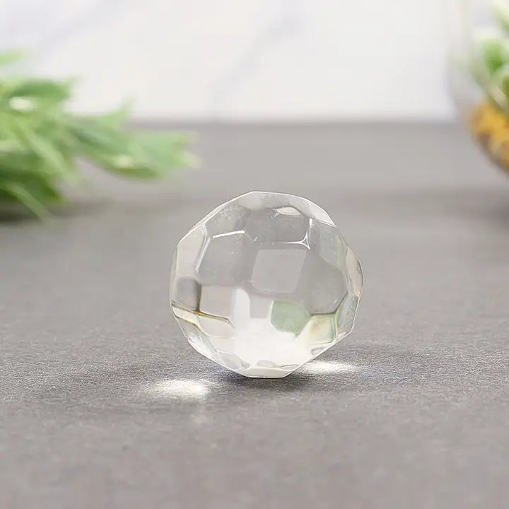 Clear Quartz Faceted Small Sphere from Madagascar FB3402