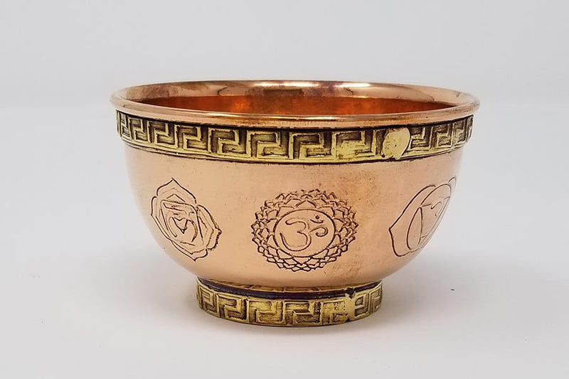 Copper Blessing / Offering / Altar Bowls with Etching / Emblems FB1579 🔥