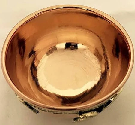 Copper Blessing / Offering / Altar Bowls with Etching / Emblems FB1579 🔥