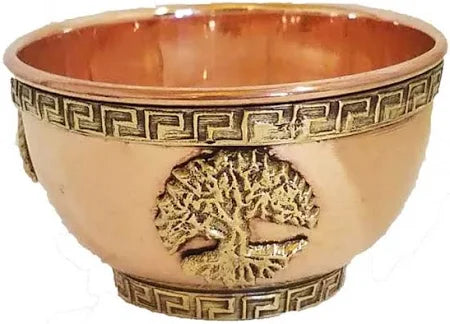 Copper Blessing / Offering / Altar Bowls with Etching / Emblems FB1579 🔥