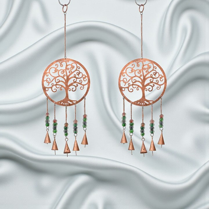 Copper Metal Tree of Life with Brass Bells Chime FB1959 🔔🔔🔔