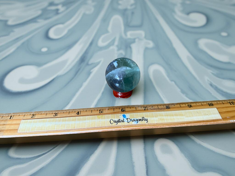Rainbow Fluorite Sphere with Stand, A Quality, Third Eye Chakra FB1696 💚