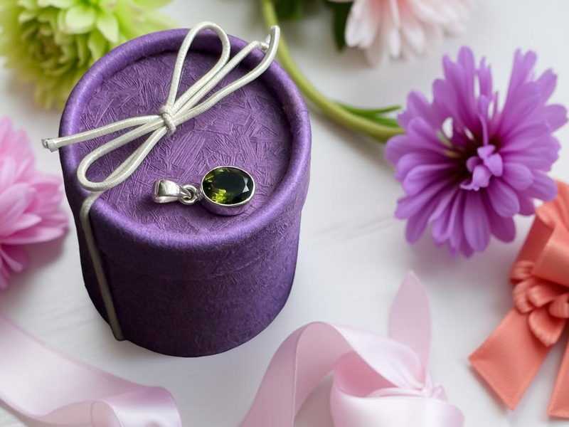 Moldavite Sterling Silver Pendant, Gift Boxed FB2880 💚