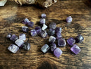 Tumbled Amethyst Chevron, Cube-like shape, SET of 5, FB2607