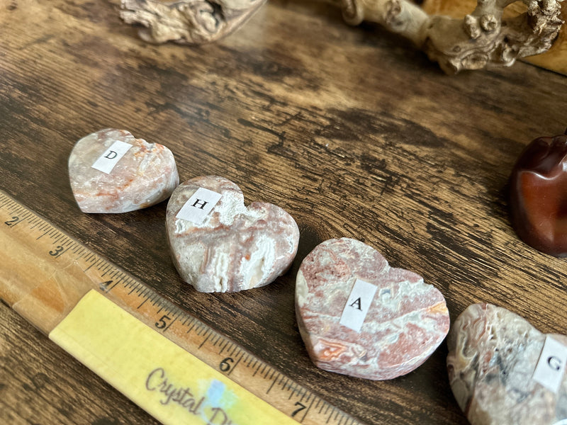 Mexico Agate Chunky Smooth Carved Hearts FB3198