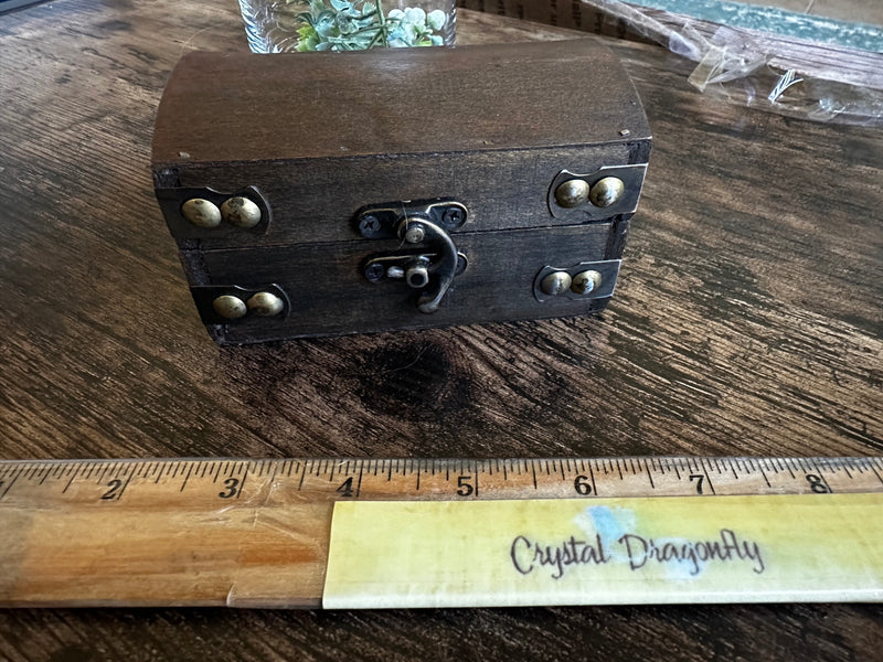 Wood Treasure Chest Carved Box FB1673