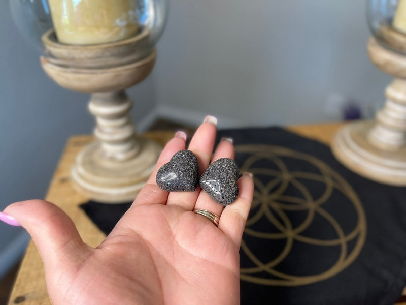 Lava Stone Small Heart, grounding, stability FB3037
