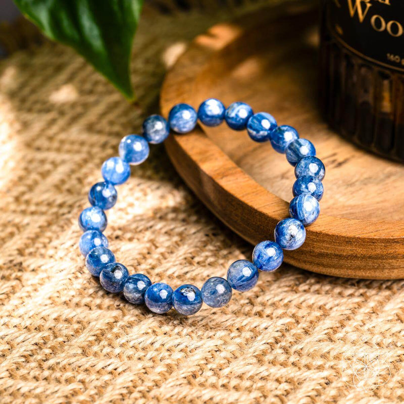 Rare Polished Kyanite Bracelet - My Truth, My Power – CI601 💜