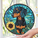 Stained Glass Dachshund Dog Puppy Sun Catcher / Hanger FB1175