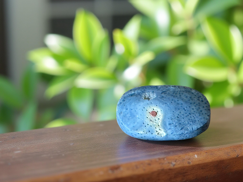 Blue Fossilized Coral Palm Stone FB2680