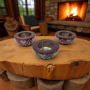 Red Soapstone Tealight Candle or Cone Incense Holders, Set of 3 FB1697 🌺