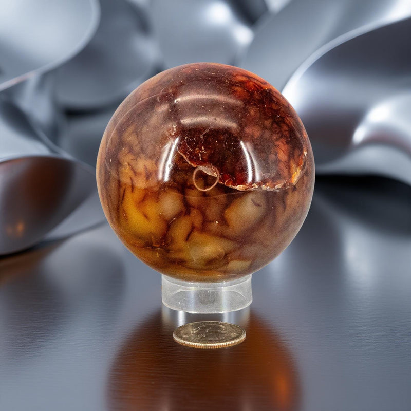 Carnelian Sphere, Large, focus, vitality, vibrance 75mm 🌼🧡🌼