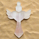 Selenite Cross with Winged Heart  FB2723 🪽