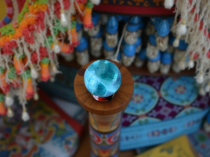Rainbow Fluorite Sphere with Stand, A Quality, Third Eye Chakra FB1696 💚