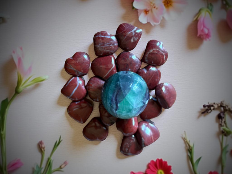 Brecciated Red Jasper Puffy Small Heart for nurturing, comforting and finding solutions FB1844 🎈