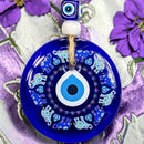 Glass Evil Eye Talisman with Circle of Elephants Spirit Animal FB1678 🧿🐘🧿
