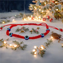 Evil Eye Bead Red or Black Cord Adjustable Bracelet FB2066 🩷💙🧿🩷💙