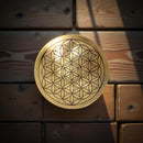 Brass Crystal Charging Plate / Grid Base with Flower of Life Design FB1003 🌿
