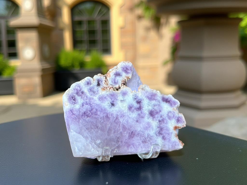 Purple Fluorite Slab with Stand for Display or Crystal Grids FB2511 💜