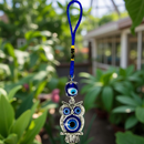 Evil Eye Protection Glass Owl, Totem Spirit Stone Tassel, Hanger FB2890 🦉